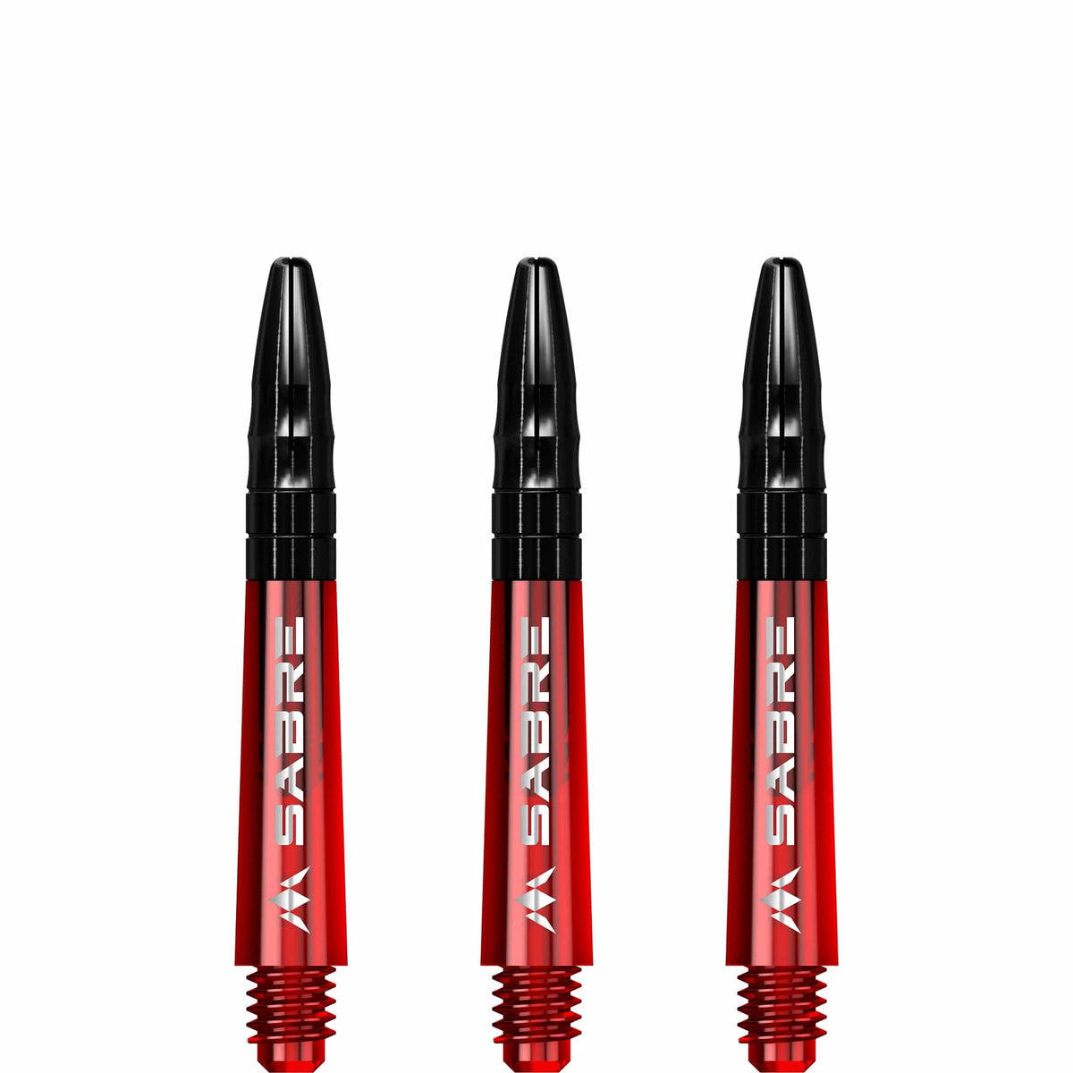 Mission Sabre Shafts - Polycarbonate Dart Stems - Red - Black Top Short
