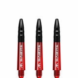 Mission Sabre Shafts - Polycarbonate Dart Stems - Red - Black Top Short