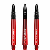Mission Sabre Shafts - Polycarbonate Dart Stems - Red - Black Top Tweenie Plus