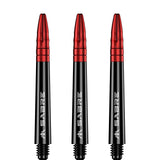 Mission Sabre Shafts - Polycarbonate Dart Stems - Black - Red Top Tweenie Plus