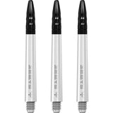 Mission Sabre Shafts - Polycarbonate Dart Stems - White - Black Top Medium