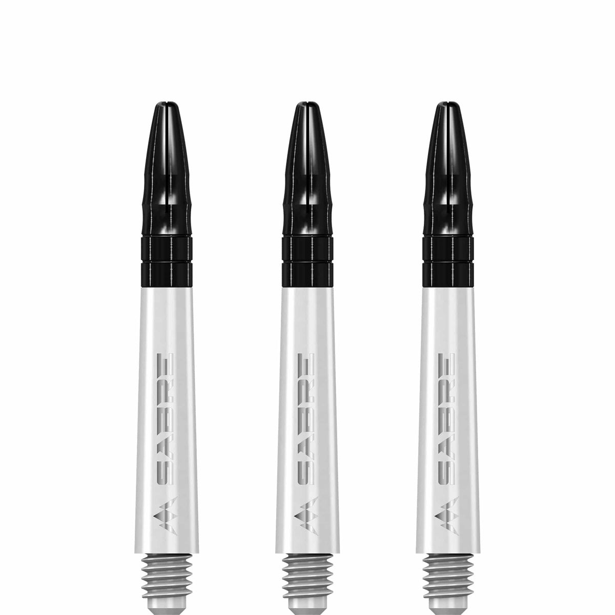 Mission Sabre Shafts - Polycarbonate Dart Stems - White - Black Top Tweenie