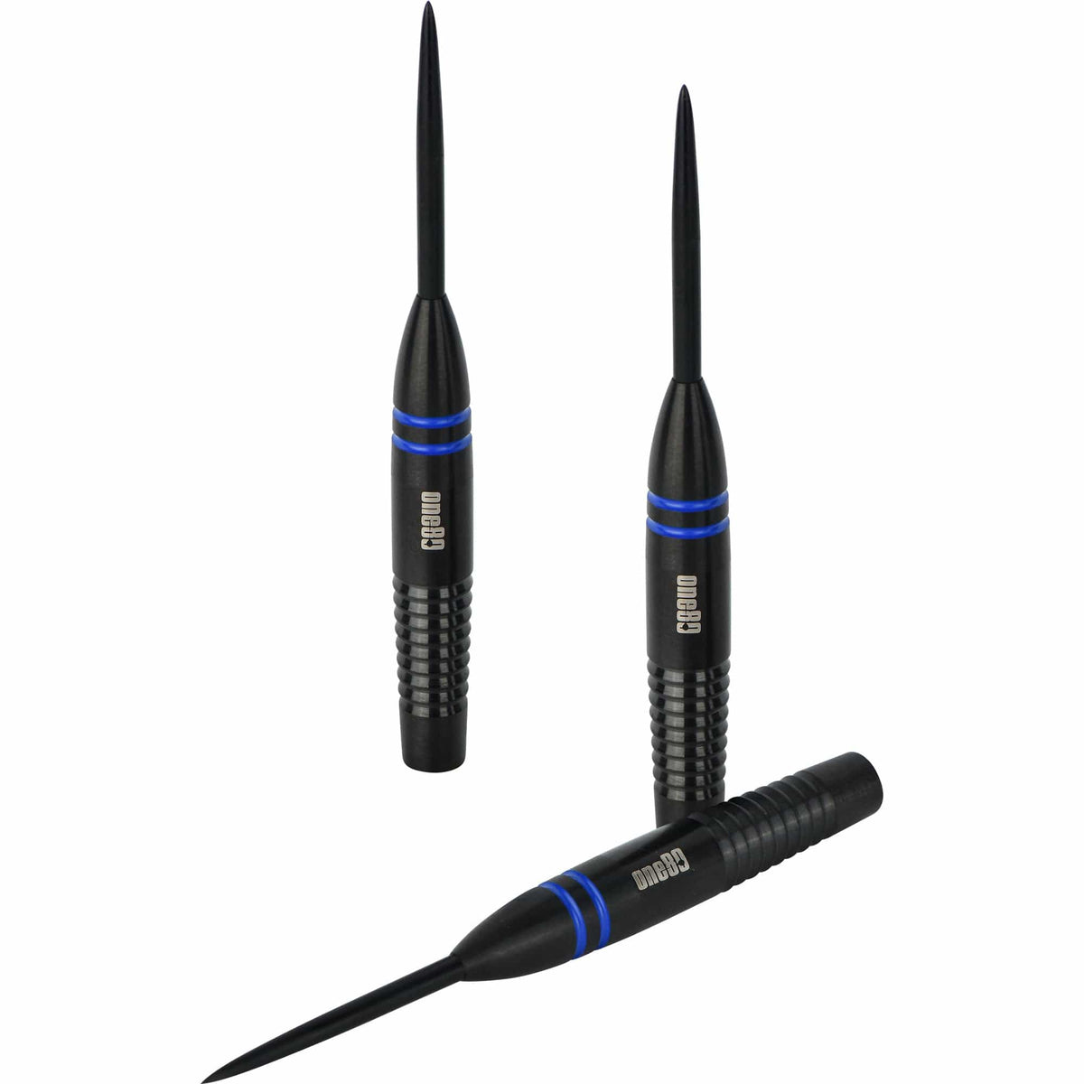 One80 Raise B Darts - Steel Tip - Black - Blue Rings