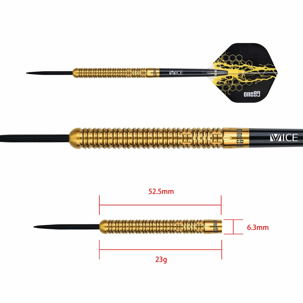 One80 Ryan Hogarth Darts - Steel Tip - Signature - Gold - 23g 23g
