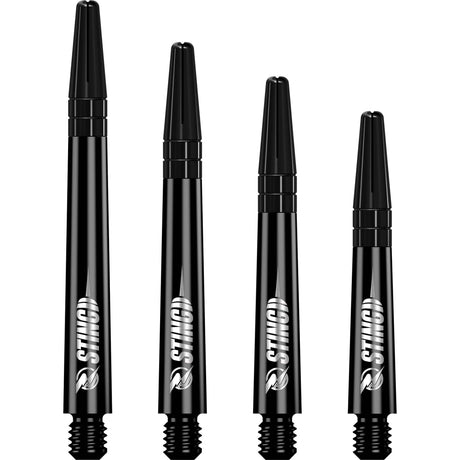 Ruthless Sting Dart Shafts - Polycarbonate - Solid Black - Black Top