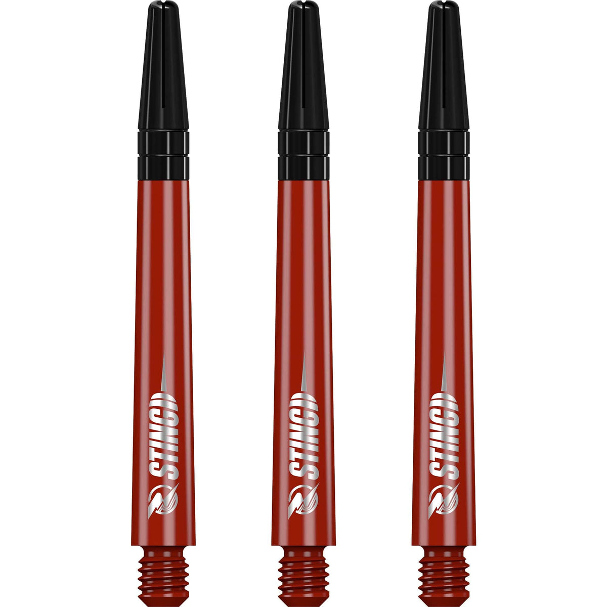 Ruthless Sting Dart Shafts - Polycarbonate - Solid Red - Black Top Medium