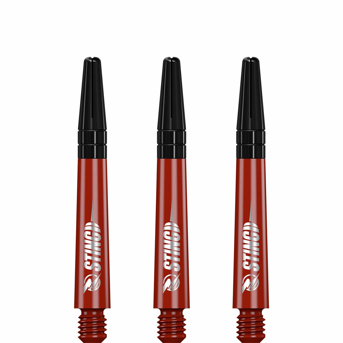 Ruthless Sting Dart Shafts - Polycarbonate - Solid Red - Black Top Tweenie