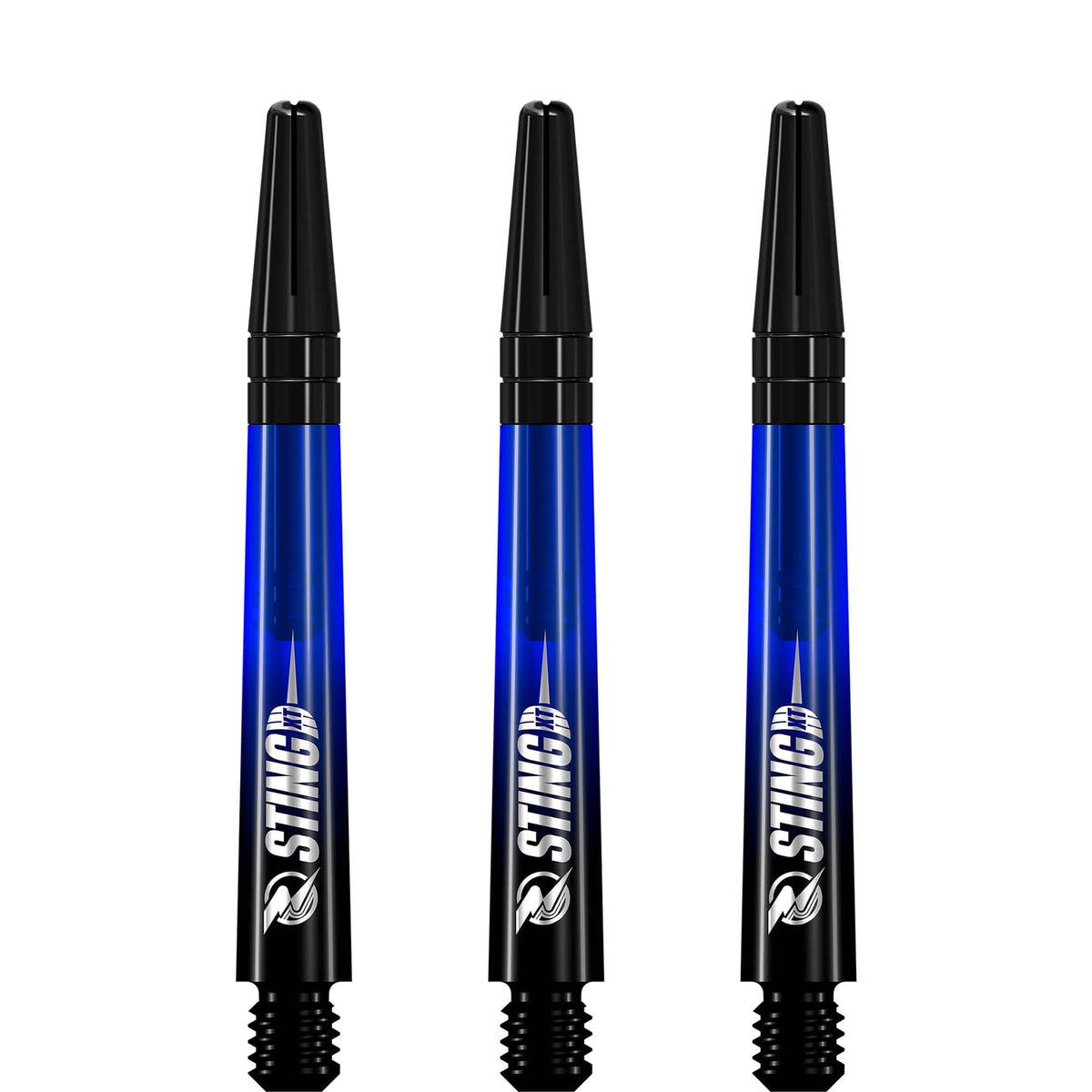 Ruthless Sting XT Dart Shafts - Polycarbonate - Gradient Black & Blue - Black Top Tweenie Plus