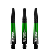 Ruthless Sting XT Dart Shafts - Polycarbonate - Gradient Black & Green - Black Top Tweenie
