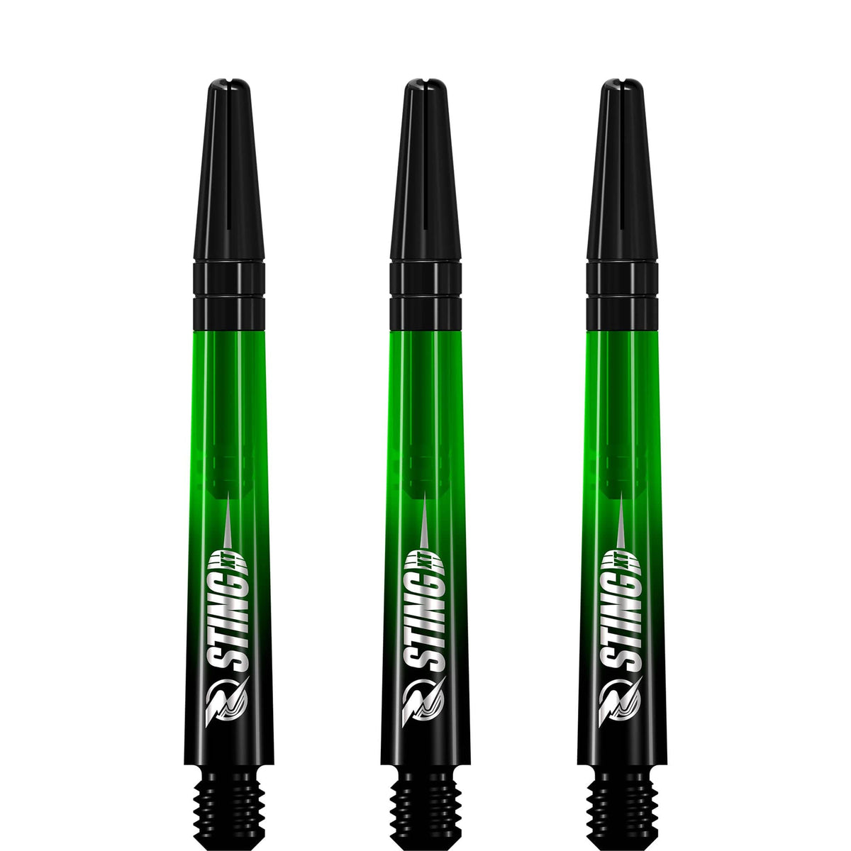 Ruthless Sting XT Dart Shafts - Polycarbonate - Gradient Black & Green - Black Top Tweenie Plus