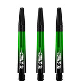 Ruthless Sting XT Dart Shafts - Polycarbonate - Gradient Black & Green - Black Top Tweenie Plus