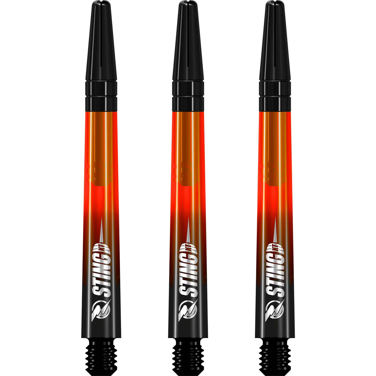 Ruthless Sting XT Dart Shafts - Polycarbonate - Gradient Black & Orange - Black Top Medium