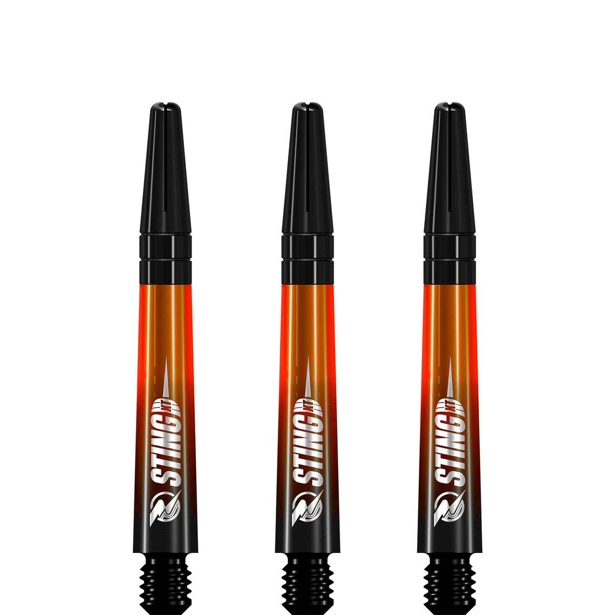 Ruthless Sting XT Dart Shafts - Polycarbonate - Gradient Black & Orange - Black Top Tweenie