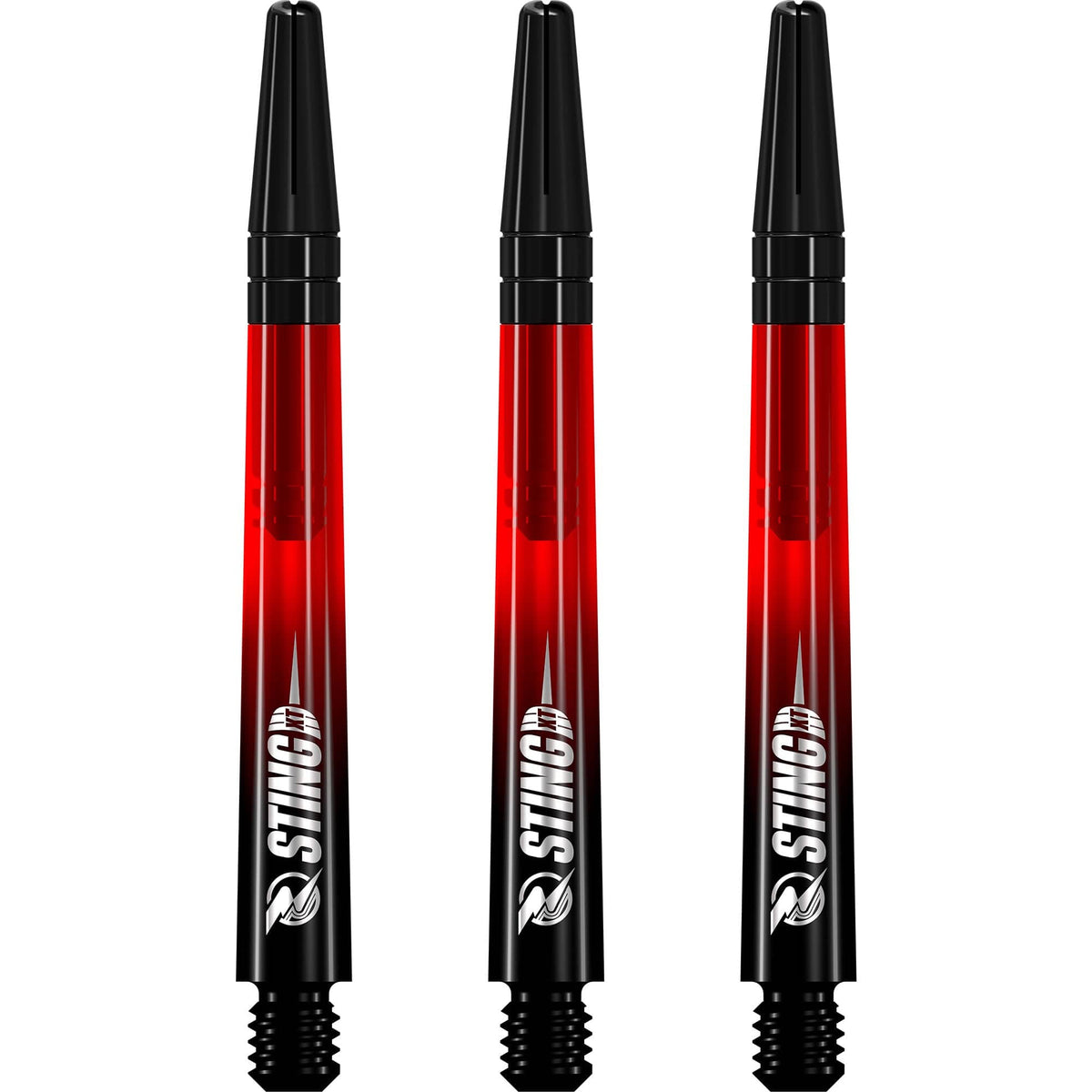 Ruthless Sting XT Dart Shafts - Polycarbonate - Gradient Black & Red - Black Top Medium