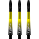 Ruthless Sting XT Dart Shafts - Polycarbonate - Gradient Black & Yellow - Black Top Medium