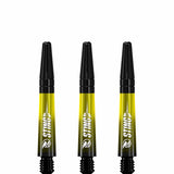 Ruthless Sting XT Dart Shafts - Polycarbonate - Gradient Black & Yellow - Black Top Short
