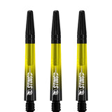 Ruthless Sting XT Dart Shafts - Polycarbonate - Gradient Black & Yellow - Black Top Tweenie Plus