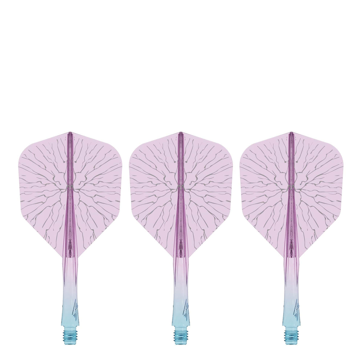 Caliburn SUP Flights - Moulded Shaft and Flight -  Standard No6 - Crack - Blue & Purple
