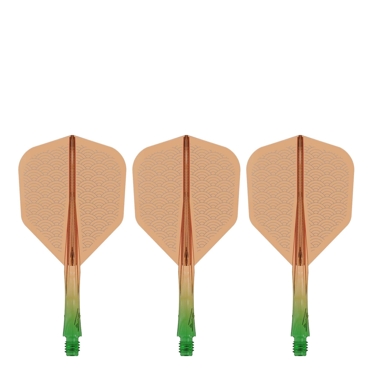 Caliburn SUP Flights - Moulded Shaft and Flight -  Standard No6 - Waves - Green & Orange