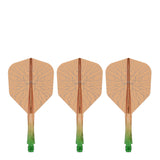 Caliburn SUP Flights - Moulded Shaft and Flight -  Standard No6 - Crack - Green & Orange