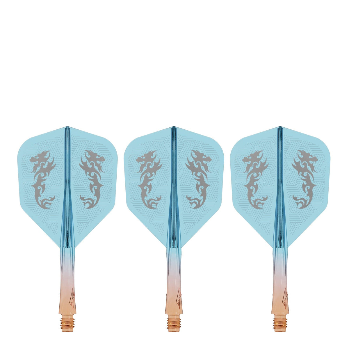 Caliburn SUP Flights - Moulded Shaft and Flight -  Standard No6 - Dragon - Orange & Blue