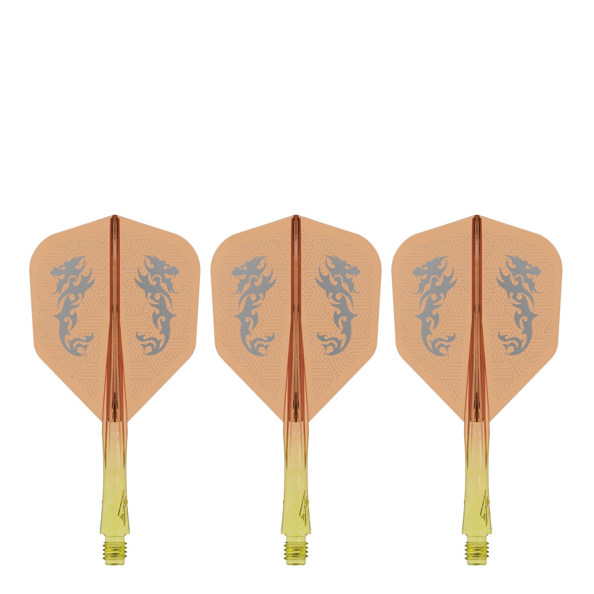 Caliburn SUP Flights - Moulded Shaft and Flight -  Standard No6 - Dragon - Yellow & Orange