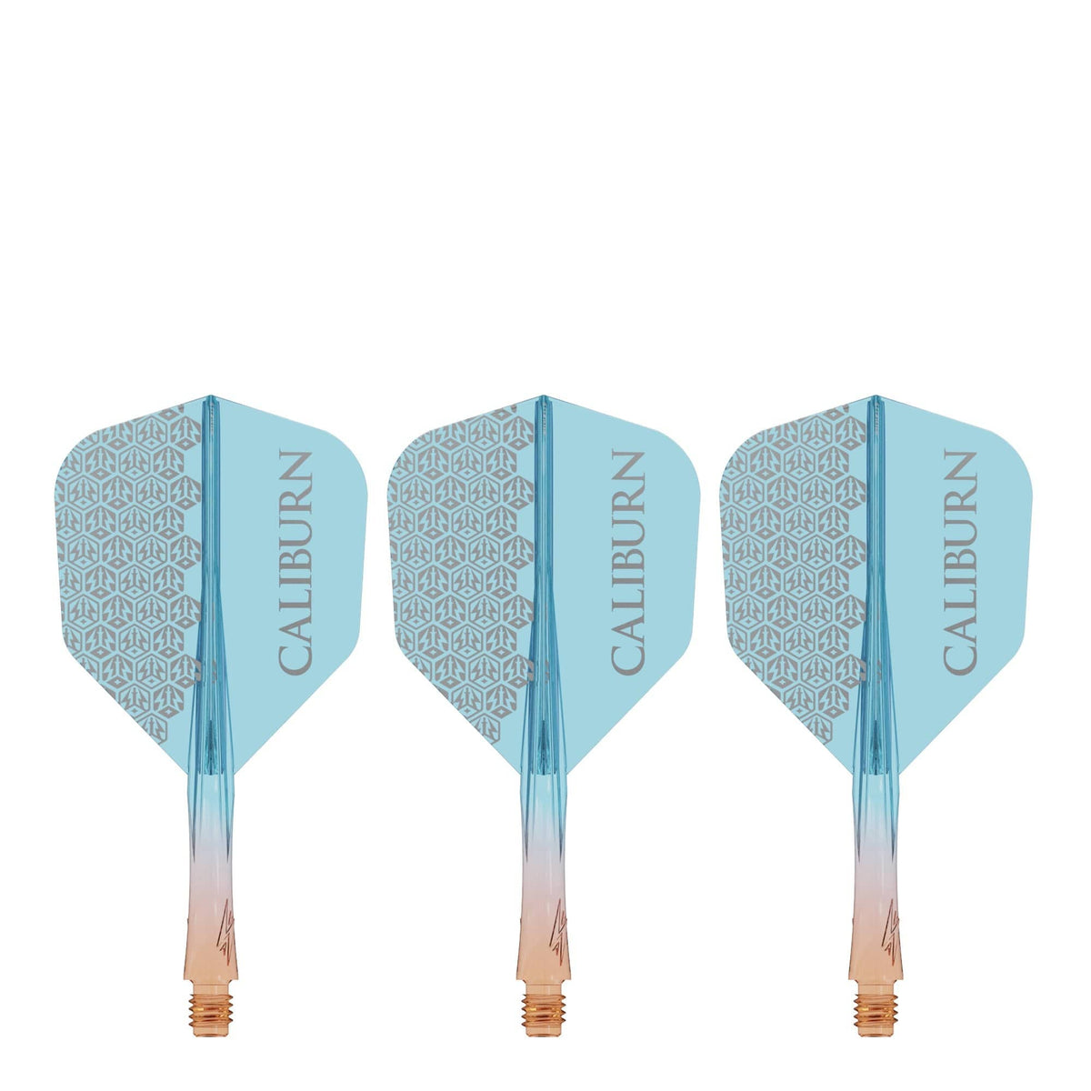 Caliburn SUP Flights - Moulded Shaft and Flight -  Standard No6 - Logo - Orange & Blue