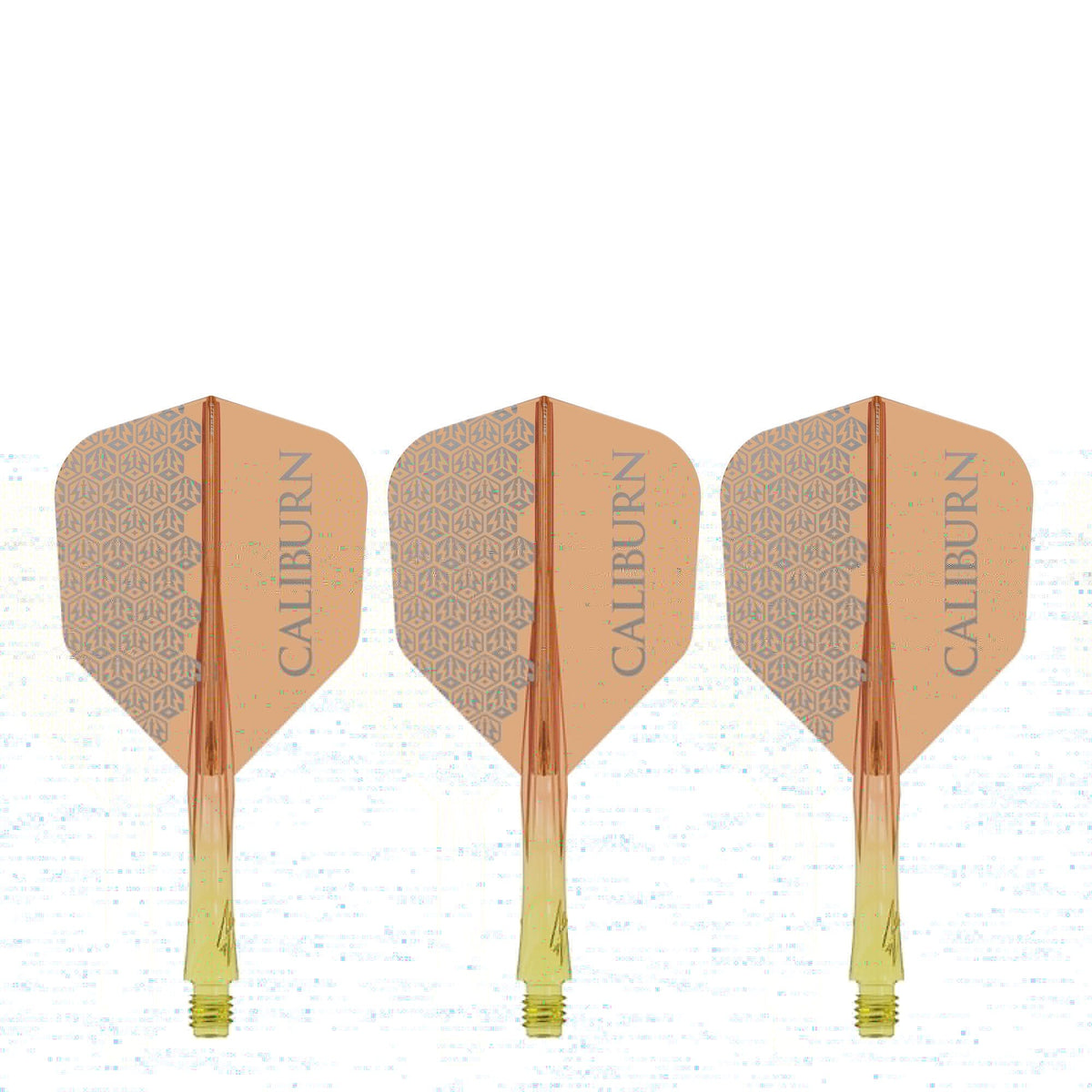 Caliburn SUP Flights - Moulded Shaft and Flight -  Standard No6 - Logo - Yellow & Orange