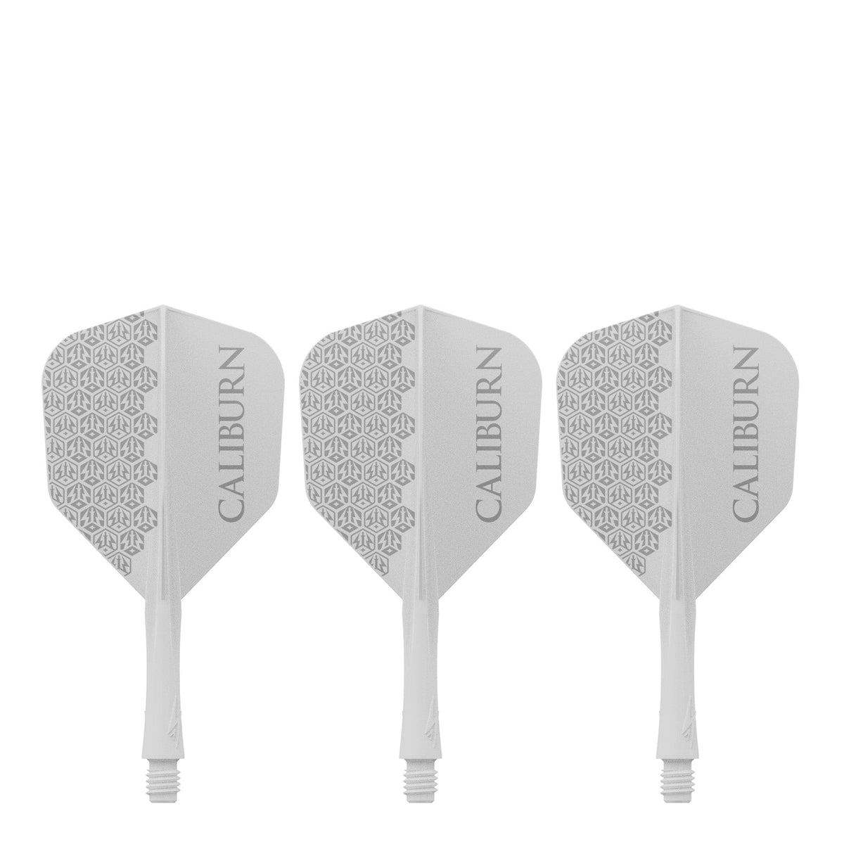Caliburn SUP Flights - Moulded Shaft and Flight -  Standard No6 - Logo - White