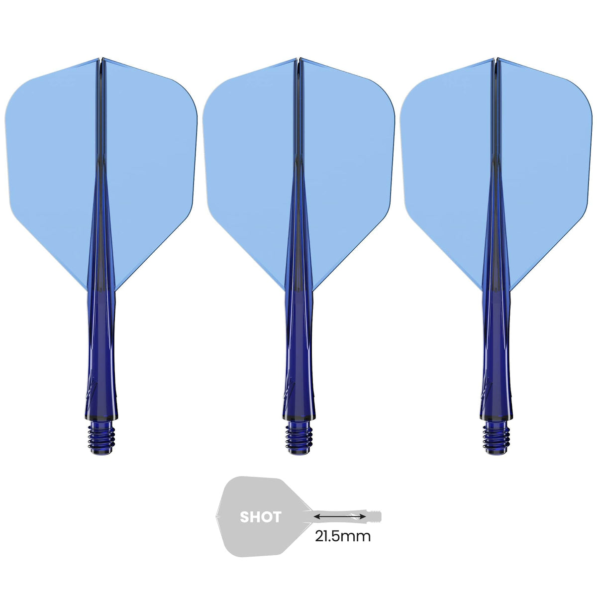 Caliburn SUP Flights - Moulded Flight & Shaft - Standard No6 - Blue