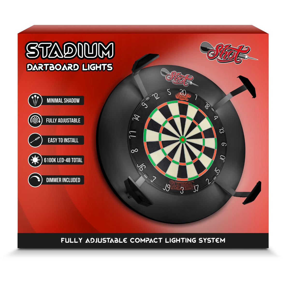 *Shot Stadium Dartboard Lighting System - 4 Floodlights