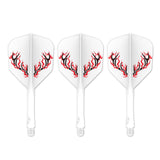 Caliburn SUP Dart Flights - Moulded Flight & Shaft - Standard No6 - Rynit - White