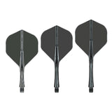 Caliburn SUP Flights - Moulded Flight & Shaft - Standard No2 Clear Black / Short