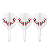 Caliburn SUP Dart Flights - Moulded Flight & Shaft - Standard No6 - Rynit - White