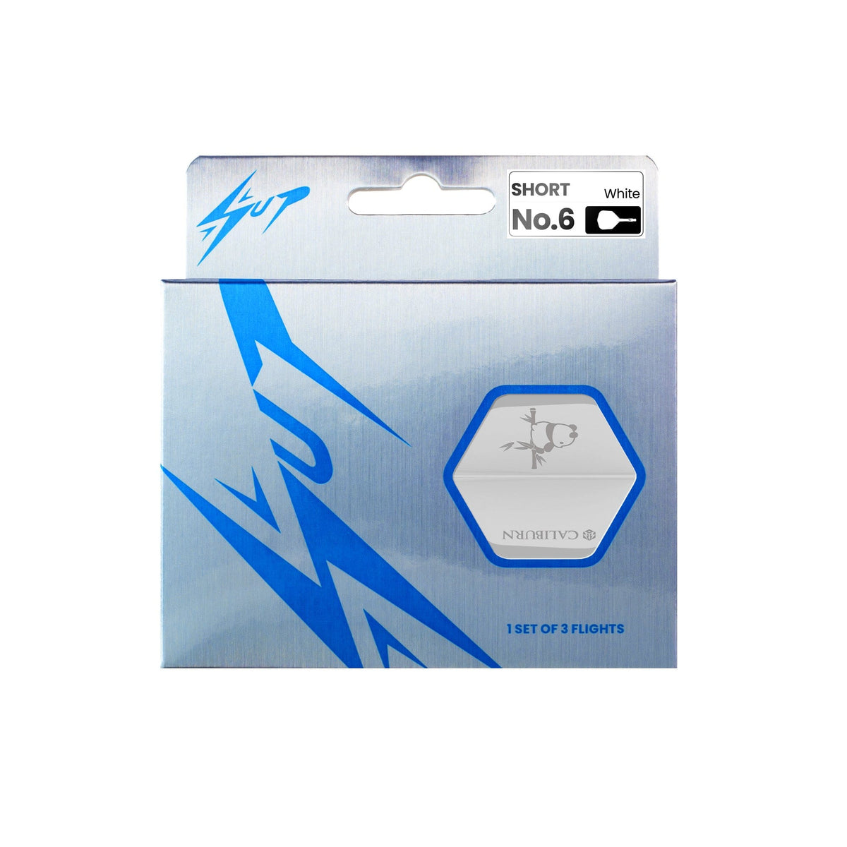 Caliburn SUP Dart Flights - Moulded Flight & Shaft - Standard No6 - Panda - White