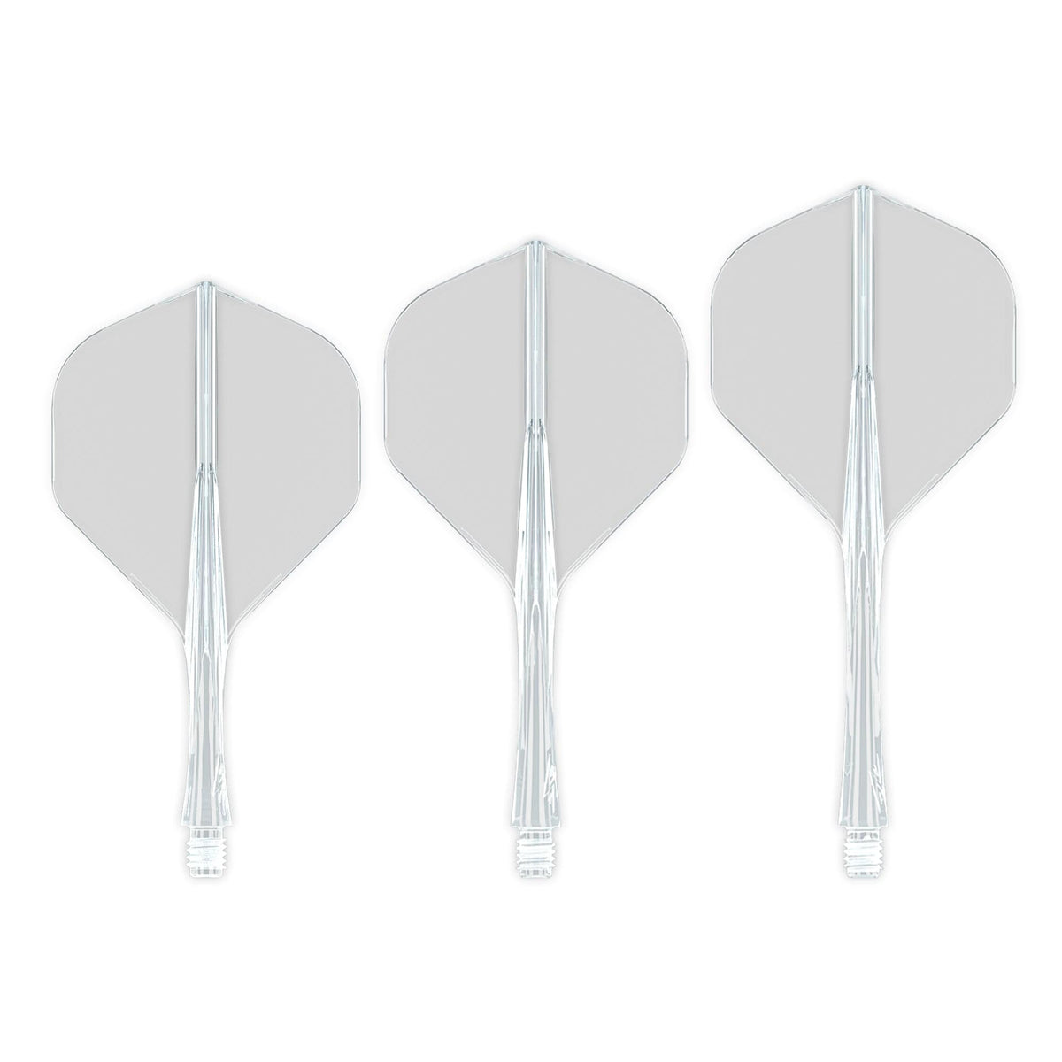 Caliburn SUP Flights - Moulded Flight & Shaft - Standard No2 Clear / Short