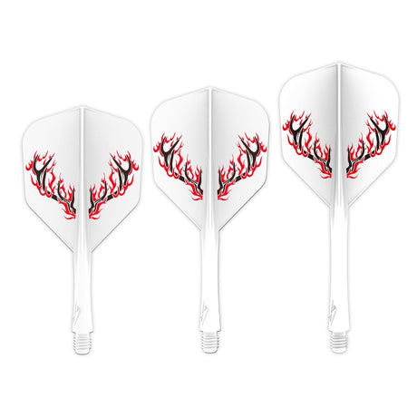 Caliburn SUP Dart Flights - Moulded Flight & Shaft - Standard No6 - Rynit - White