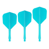 Caliburn SUP Lite Dart Flights - Moulded Flight & Shaft - Standard No6 - Lucent Cyan
