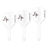 Caliburn SUP Dart Flights - Moulded Flight & Shaft - Standard No6 - Panda - White