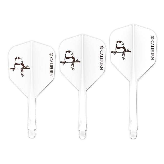 Caliburn SUP Dart Flights - Moulded Flight & Shaft - Standard No6 - Panda - White