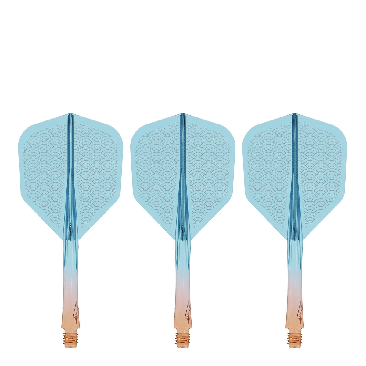 Caliburn SUP Flights - Moulded Shaft and Flight -  Standard No6 - Waves - Orange & Blue