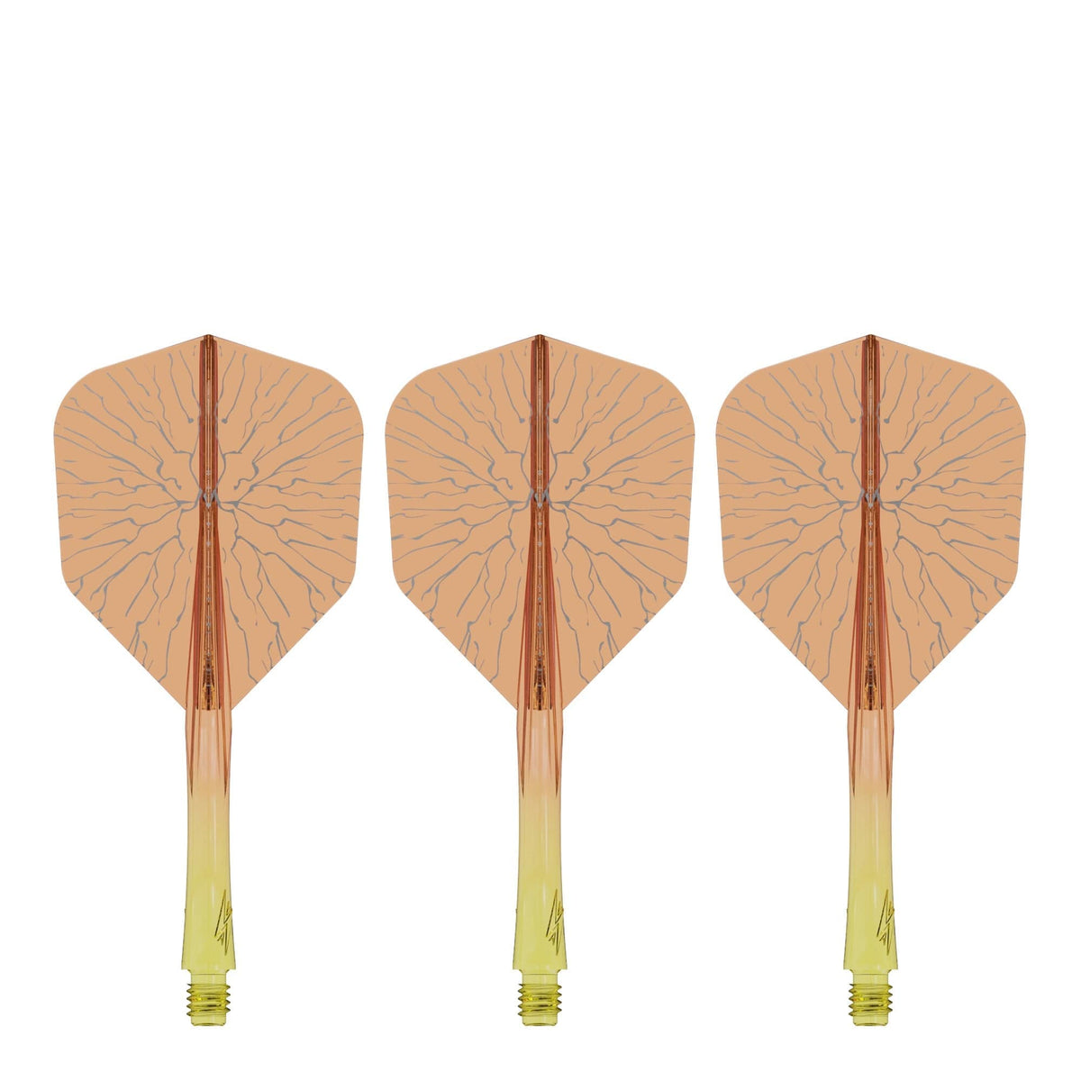 Caliburn SUP Flights - Moulded Shaft and Flight -  Standard No6 - Crack - Yellow & Orange