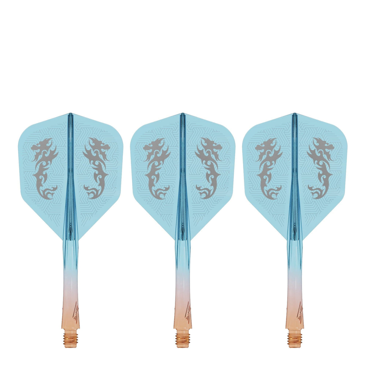Caliburn SUP Flights - Moulded Shaft and Flight -  Standard No6 - Dragon - Orange & Blue