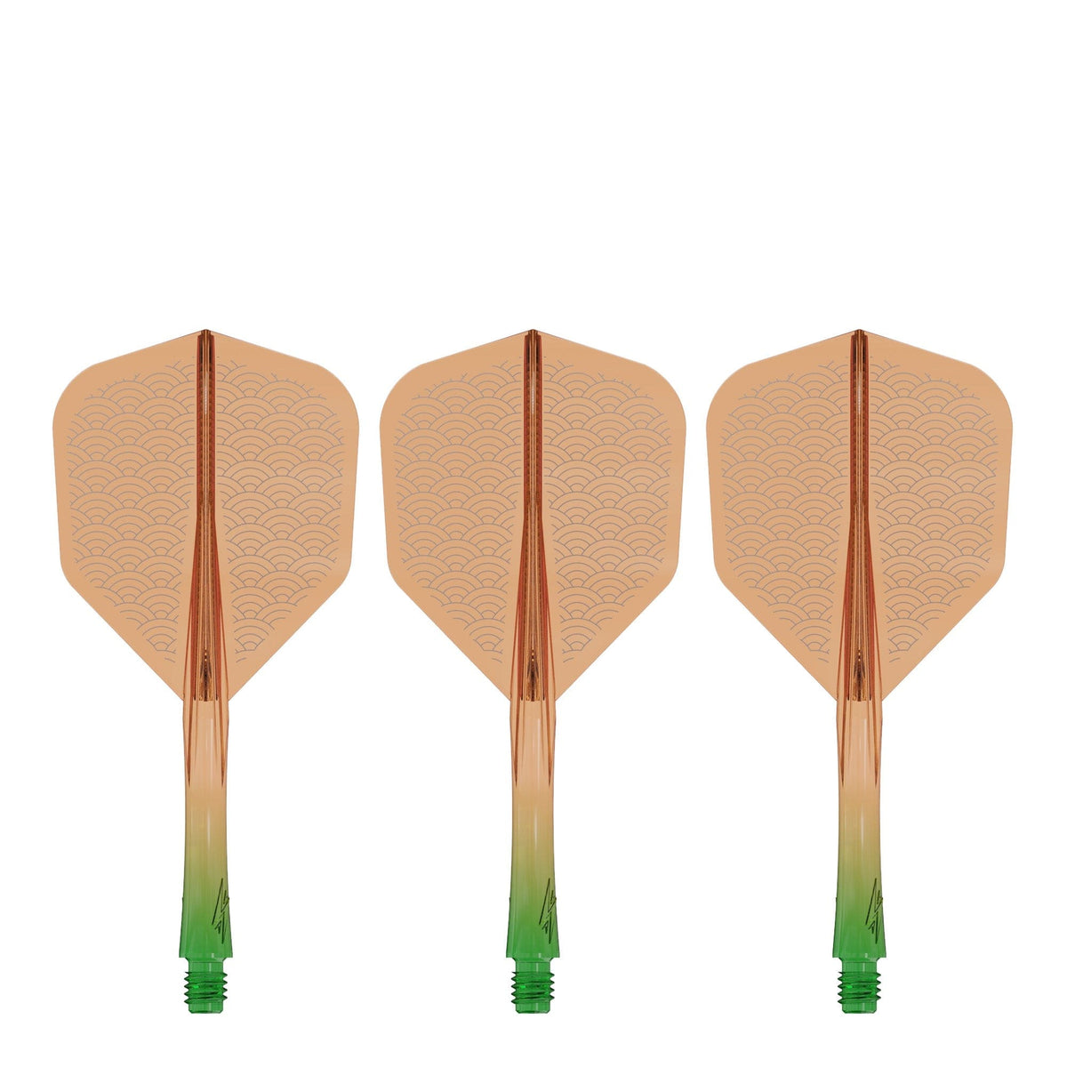 Caliburn SUP Flights - Moulded Shaft and Flight -  Standard No6 - Waves - Green & Orange
