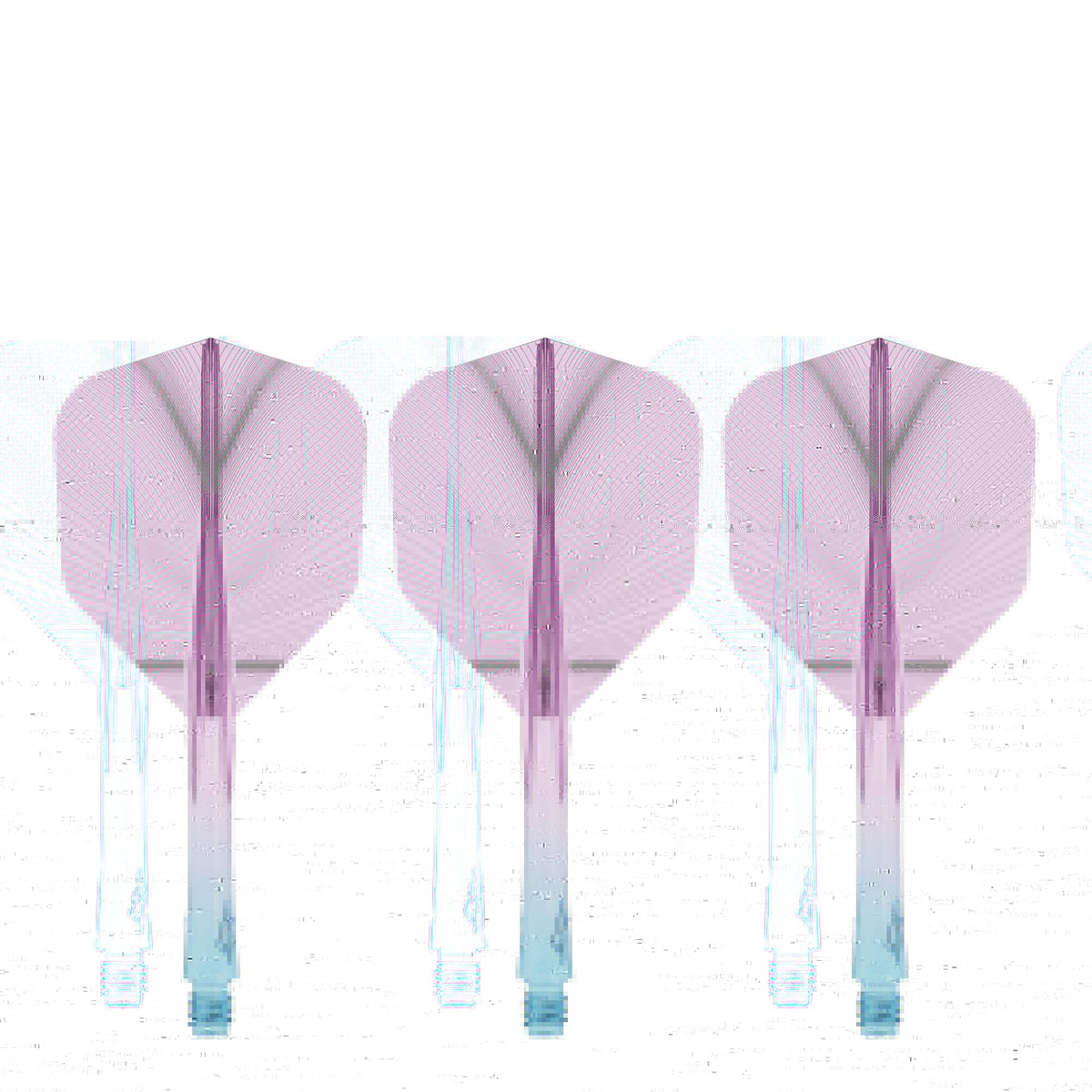 Caliburn SUP Flights - Moulded Shaft and Flight -  Standard No6 - Feather - Blue & Purple