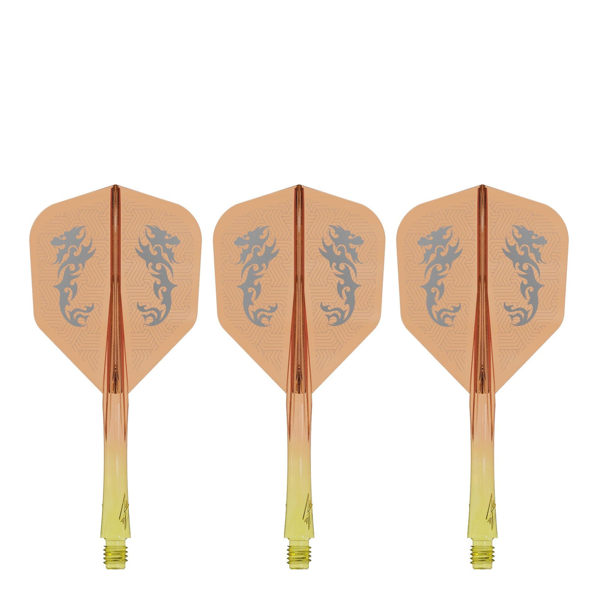 Caliburn SUP Flights - Moulded Shaft and Flight -  Standard No6 - Dragon - Yellow & Orange