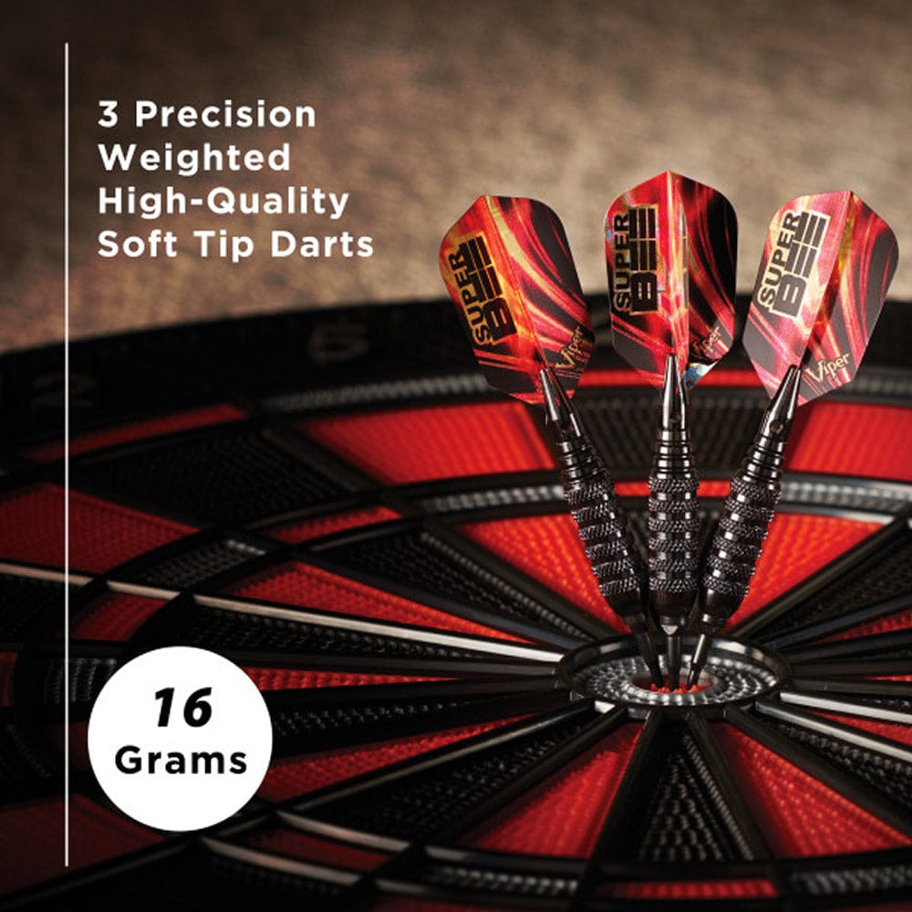 Viper Super Bee Darts - Soft Tip - Black Alloy - Knurled Rings - Black 16g