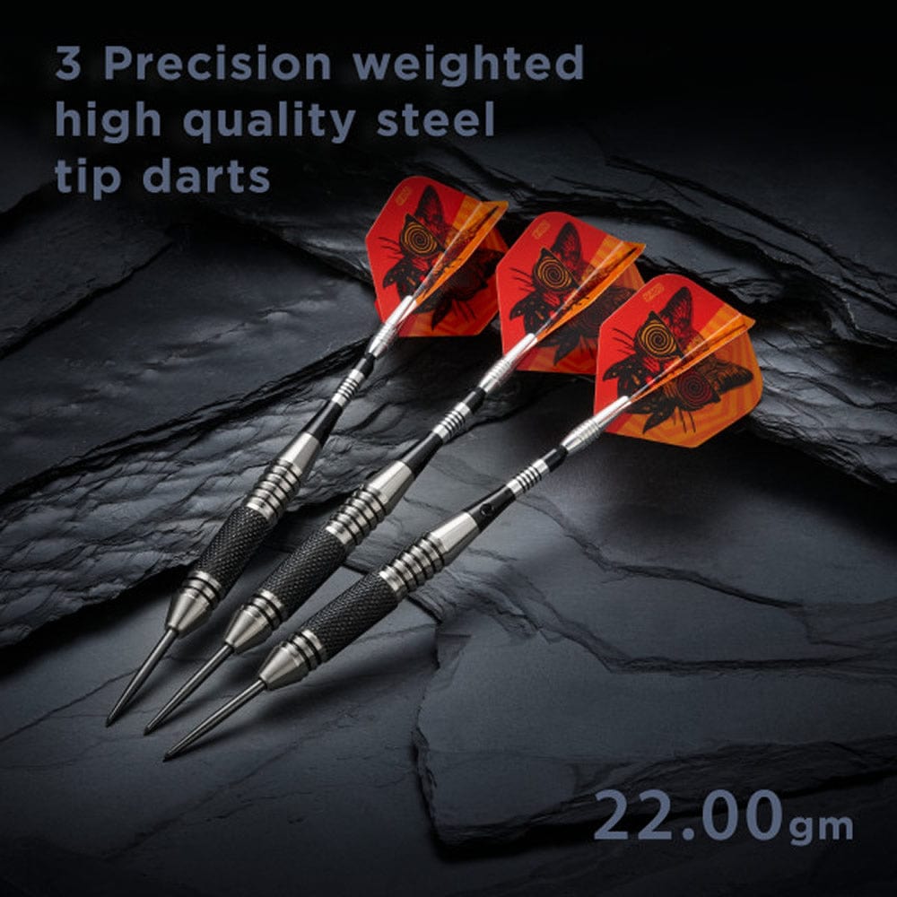 Viper The Freak Darts - Steel Tip - Nickel Silver - with Spinster Shafts - F3 - Black Knurl 22g