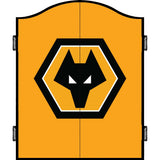 Wolverhampton Wanderers FC Dartboard Cabinet - Official Licensed - C4 - Wolves - Black - Crest