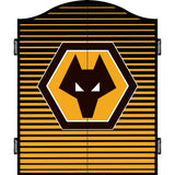 Wolverhampton Wanderers FC Dartboard Cabinet - Official Licensed - C3 - Wolves - Black - Stripe